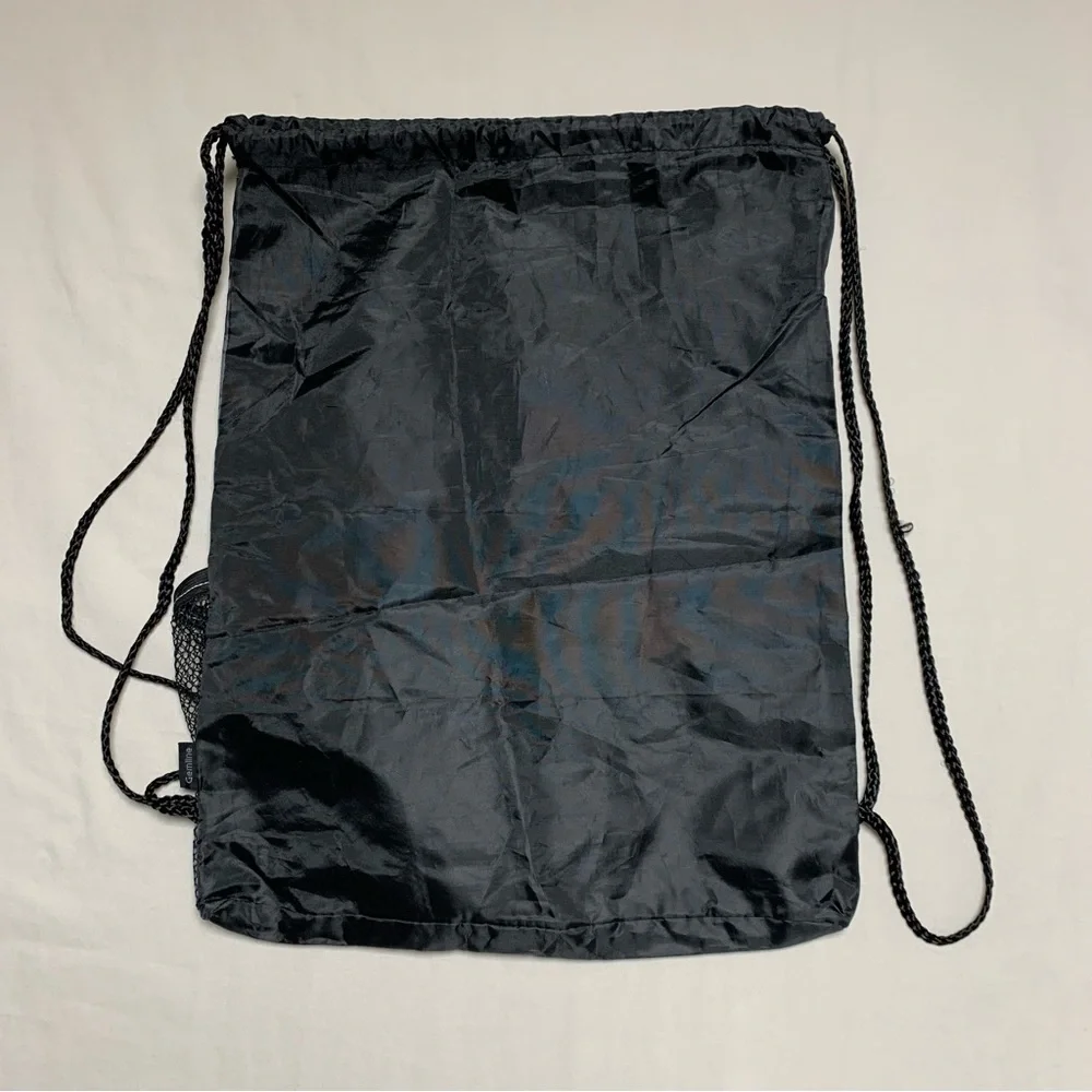 Drawstring Sports Pack Blue Black School Lightweight Backpack Knapsack Rucksack
